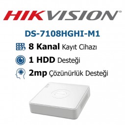 Hikvision DS-7108HGHI-M1 8 Kanal DVR Kayıt Cihazı Hikvision DS-7108HGHI-M1 8 Kanal DVR Kayıt Cihazı